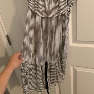 Black and white striped romper